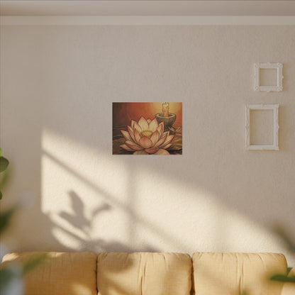 Lotus Flower Summer Canvas Art | Zen Contemplative Design