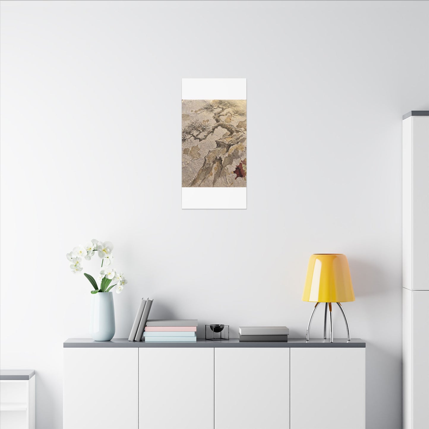 Pine Tree Canvas Art | Winter Japandi Japanese Pattern Art