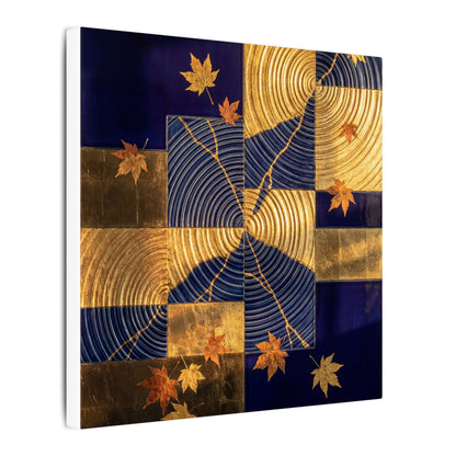 Autumn Water Ripple Crackle Gold Canvas Art | Artful Decor