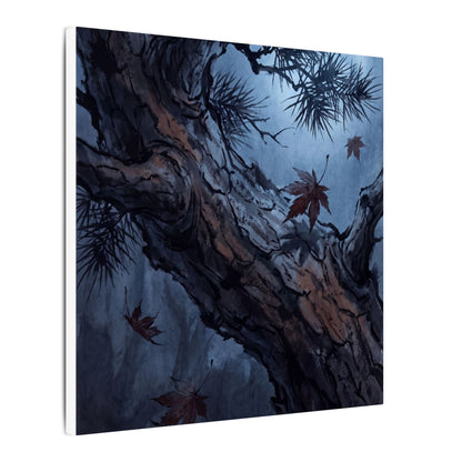Atmospheric Pine Tree Canvas Art - Shadow Zen Dark Japandi
