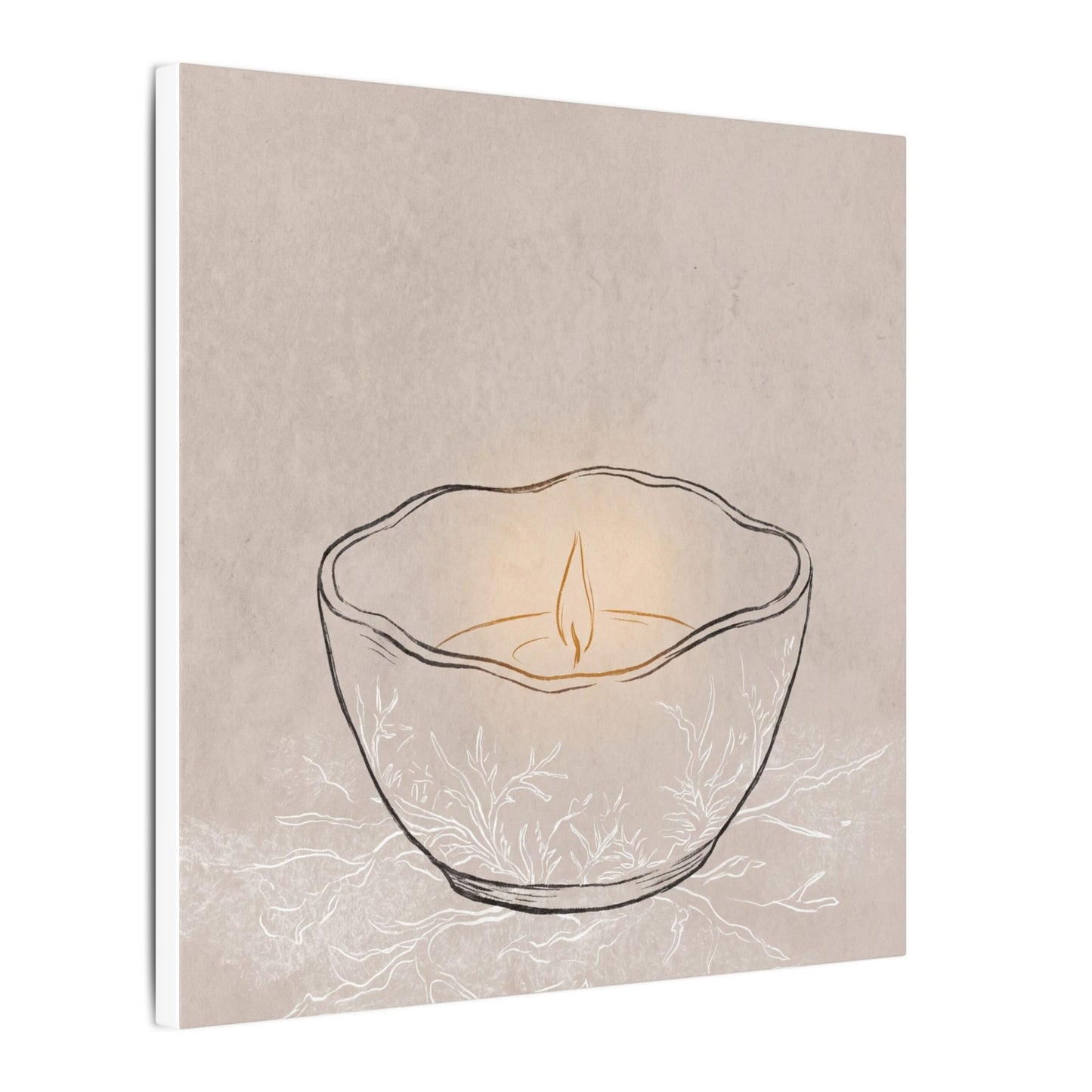 Ceramic Bowl Minimal Line Canvas Art | Neutral Japandi Art