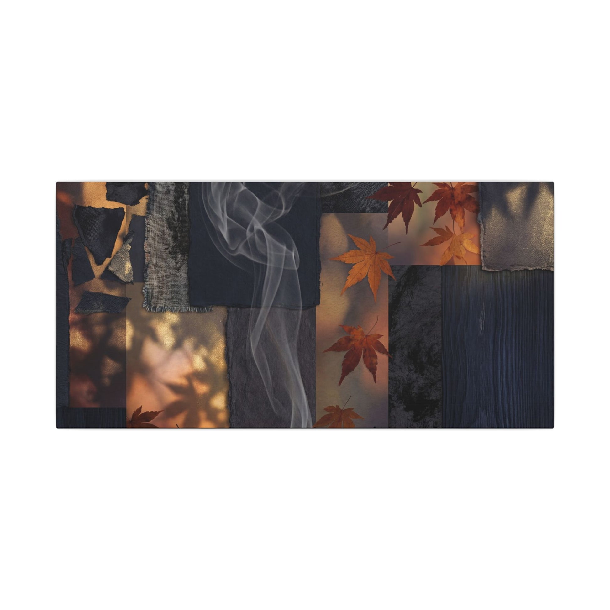 Luxurious Incense Smoke Canvas Art - Dark Texture Dark Japandi Art Print