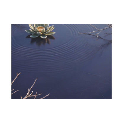 Lotus Flower Canvas Art | Winter Zen Karesansui Art