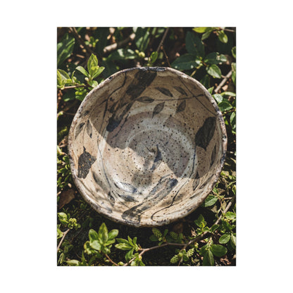 Elegant Ceramic Bowl Canvas Art - Japanese Pattern Japandi