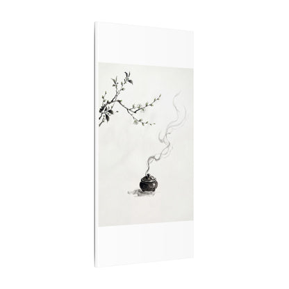 Calm Incense Smoke Canvas Art - Sumi E Zen