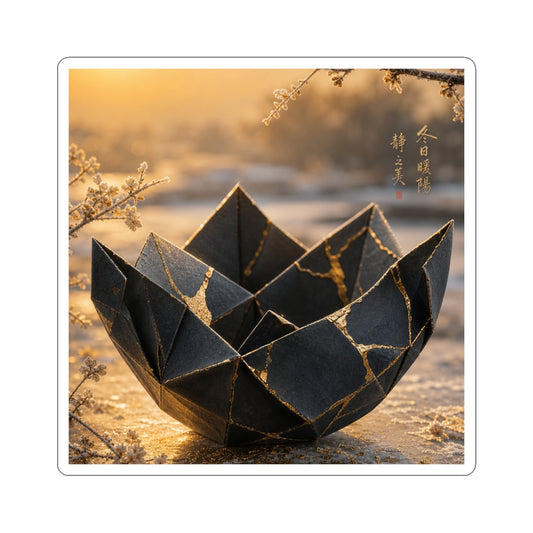 Kintsugi Paper Fold in Golden Hour | Gold Repair Sticker