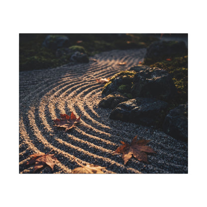 Rock Garden Moody Minimal Canvas Art | Bold Dark Japandi Art