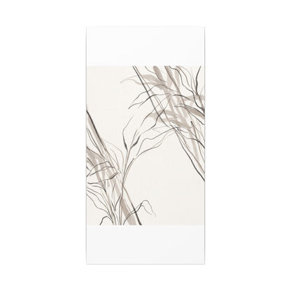 Neutral Shoji Screen Canvas Art - Minimal Line Japandi