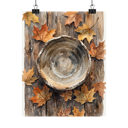 Ceramic Bowl Watercolor Wall Art Print | Elegant Japandi Art