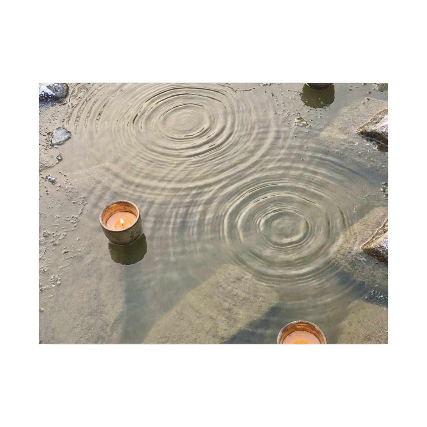 Water Ripple Canvas Art | Winter Japandi Japanese Pattern Art