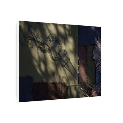 Ma Incense Smoke Canvas Art - Dark Japandi Dark Texture