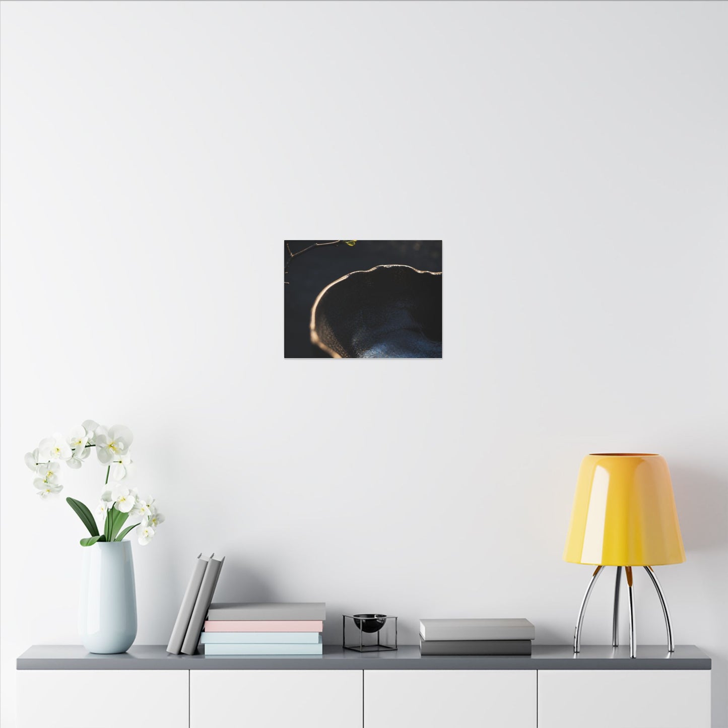 Ma Ceramic Bowl Canvas Art - Dark Japandi Shadow Zen
