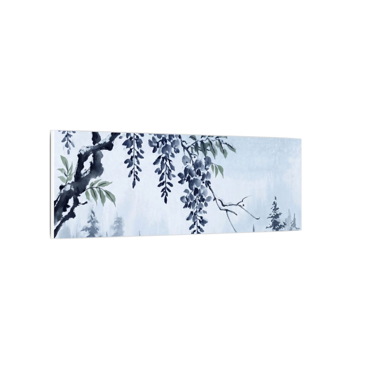 Seijaku Wisteria Canvas Art - Zen Sumi E