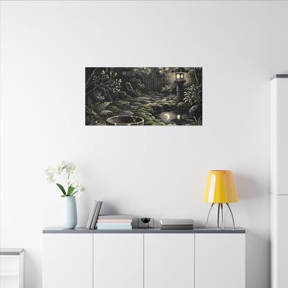 Kintsugi Moonlit Garden in Dappled | Gold Repair Canvas Art