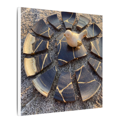 Golden Hour Broken Pottery Canvas Art - Kintsugi Datsuzoku