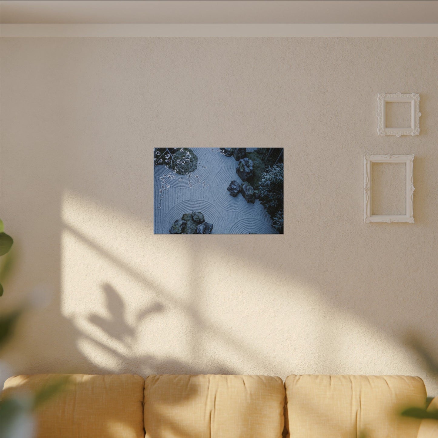 Contemplative Cherry Blossom Canvas Art - Karesansui Zen