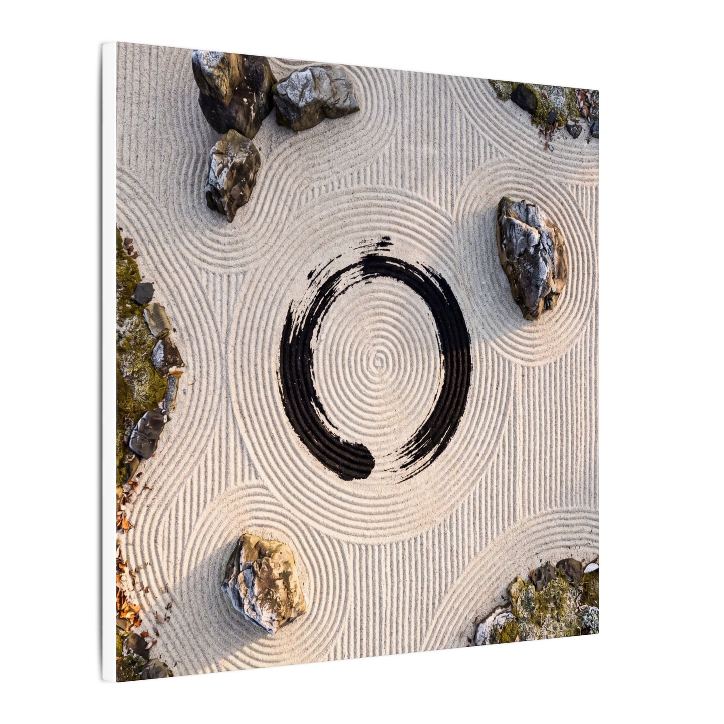 Rock Garden Canvas Art | Winter Zen Enso Art
