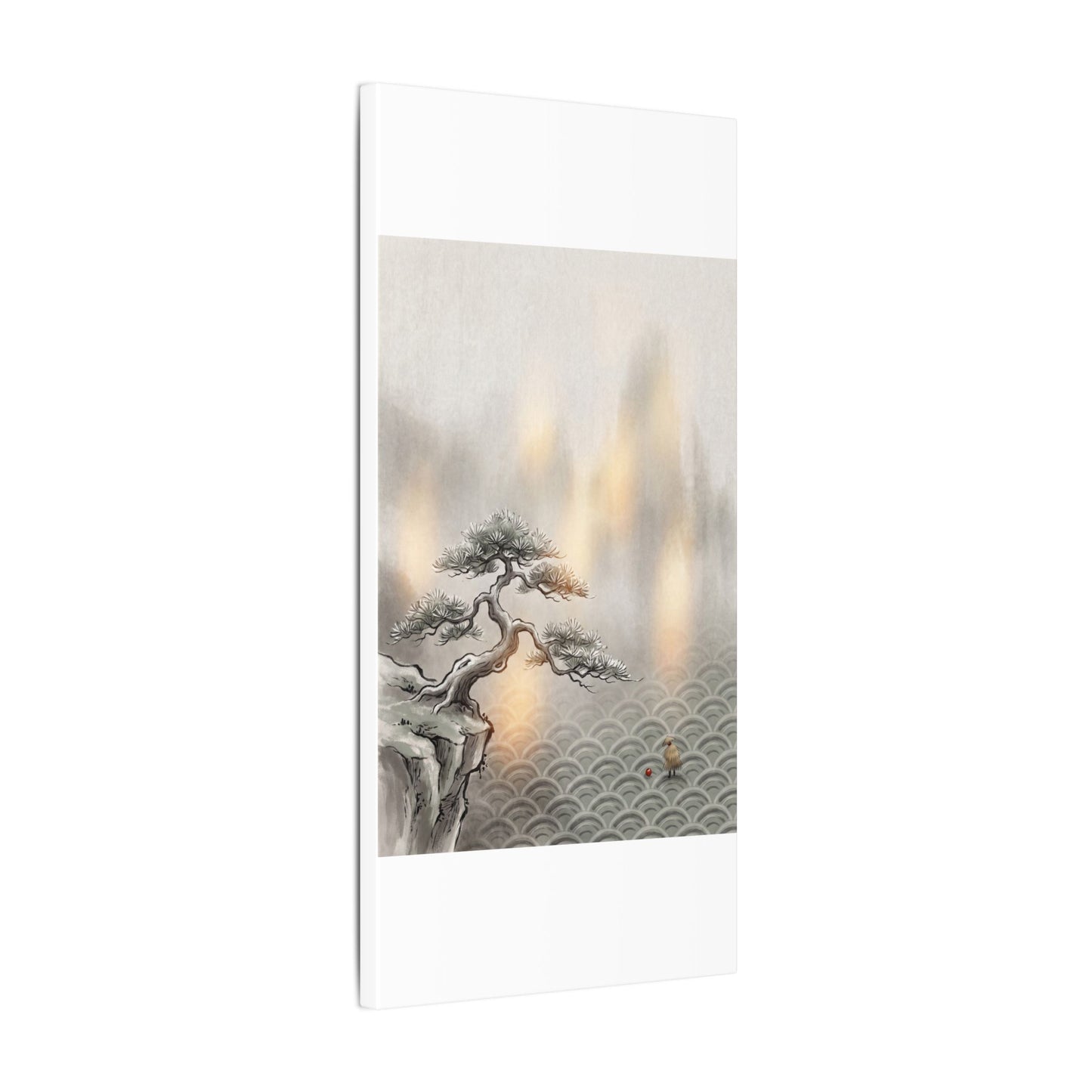 Pine Tree Canvas Art | Winter Japandi Japanese Pattern Art