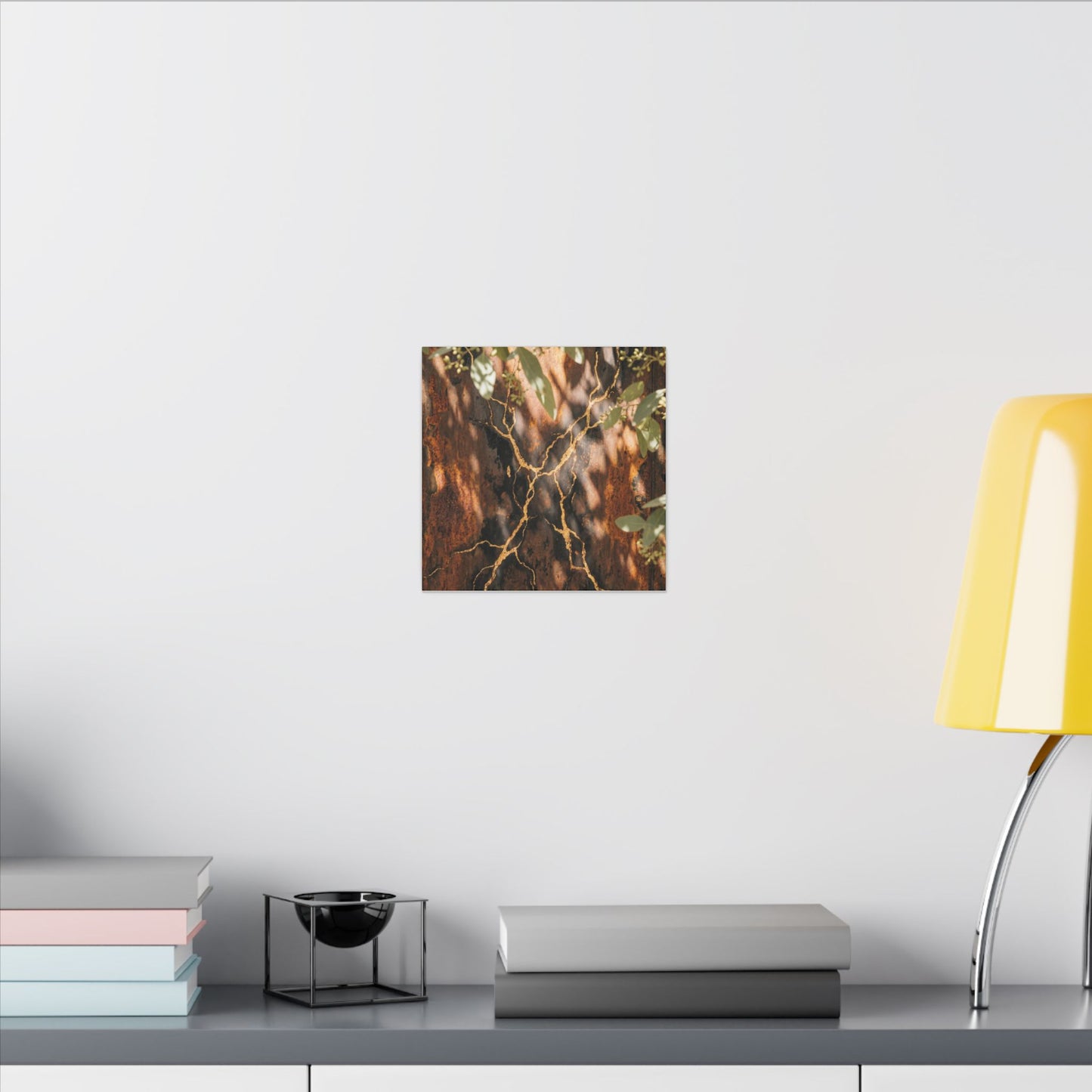 Kanso Rust Patina Canvas Art - Kintsugi Gold Vein