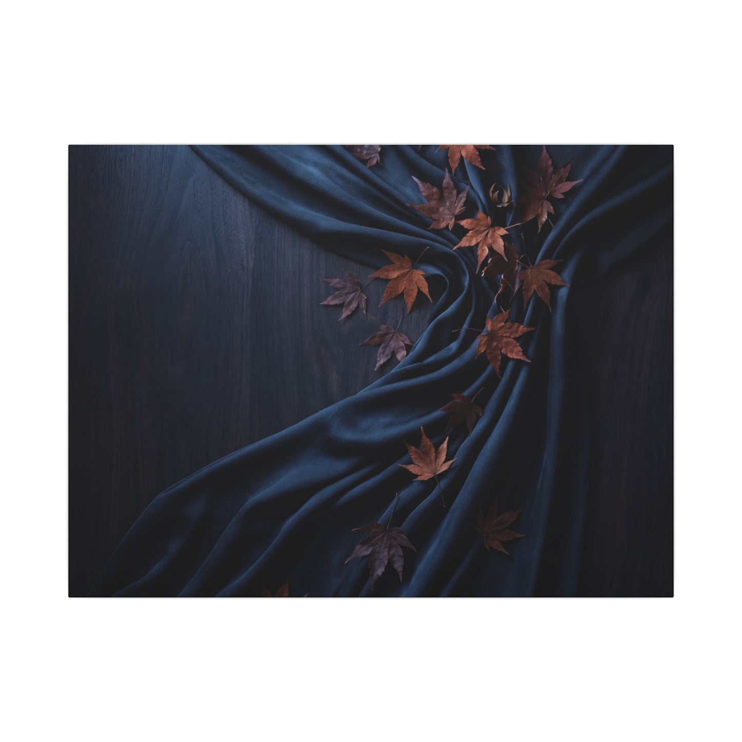 Silk Drape Autumn Canvas Art | Dark Japandi Sophisticated Design
