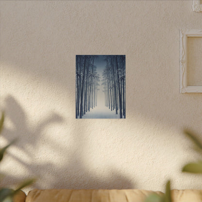 Bamboo Grove Canvas Art | Winter Zen Ukiyo E Inspired Art