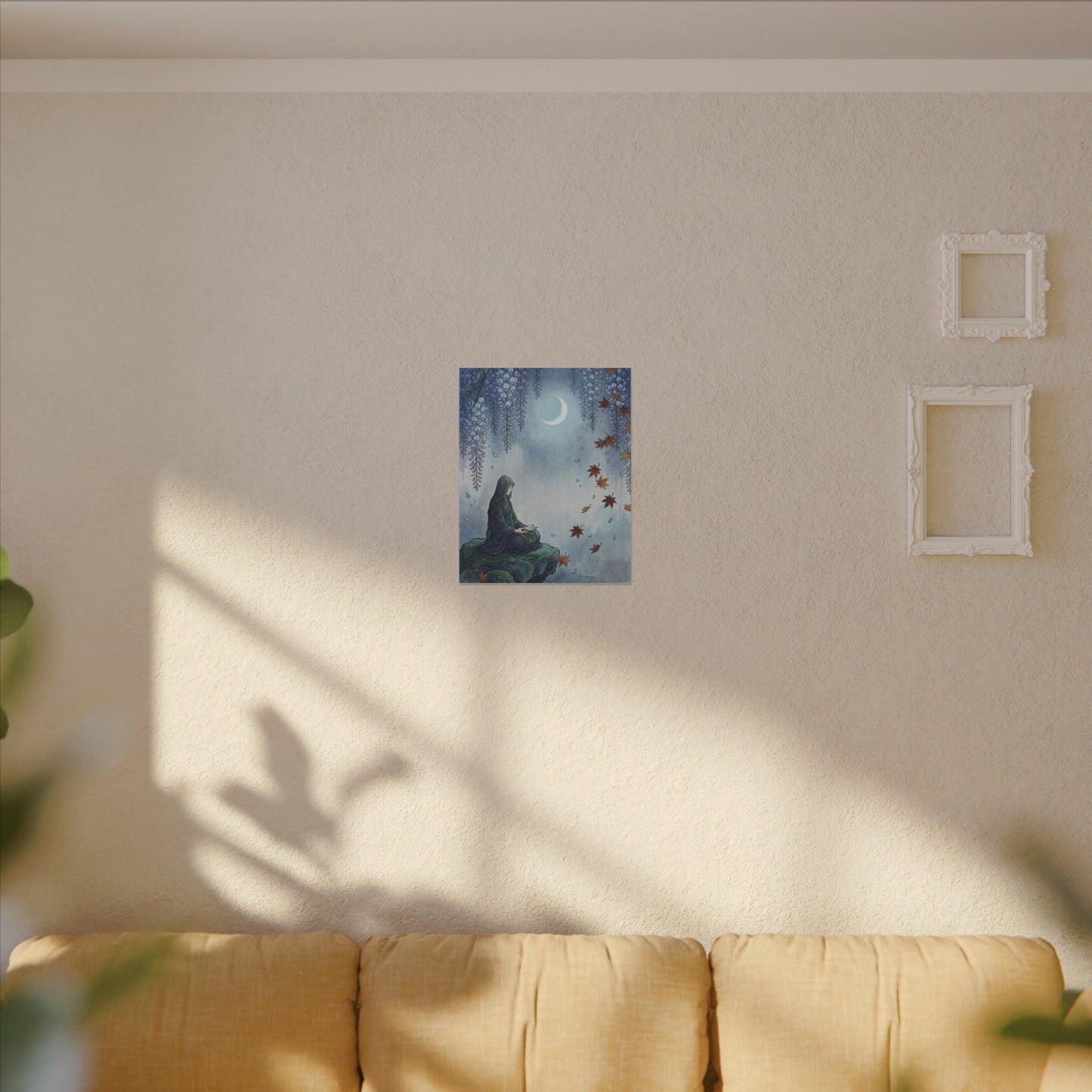 Zen Wisteria in Moonlight | Ukiyo E Inspired Canvas Art