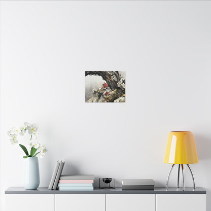 Pine Tree Autumn Canvas Art | Japandi Earthy Design