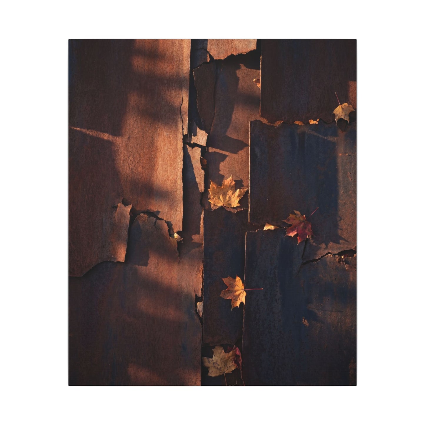 Seijaku Rust Patina Canvas Art - Dark Japandi Shadow Zen