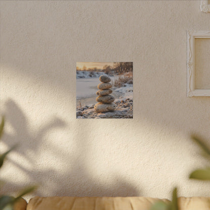 Ma River Stones Canvas Art - Japandi Japanese Pattern