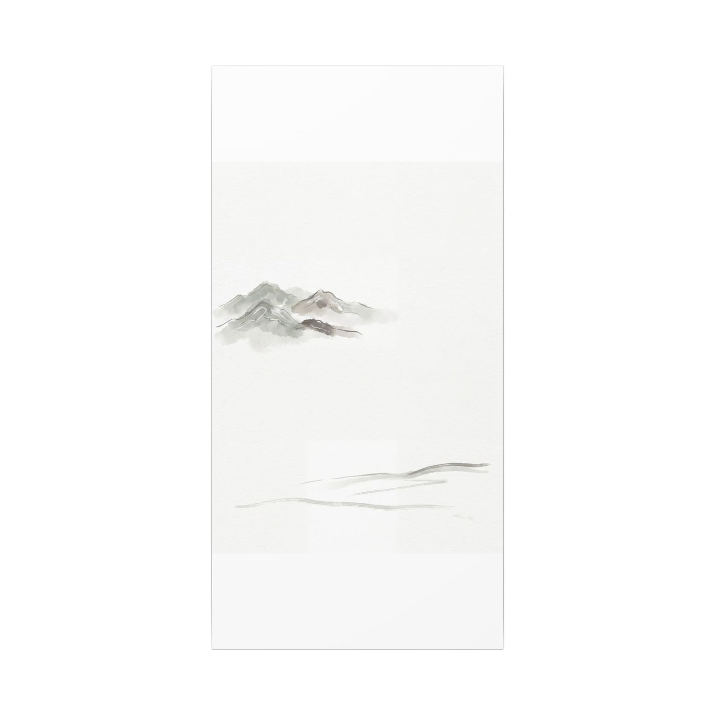Winter Mountain Mist Minimal Line Canvas Art | Elegant Decor