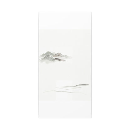 Winter Mountain Mist Minimal Line Canvas Art | Elegant Decor