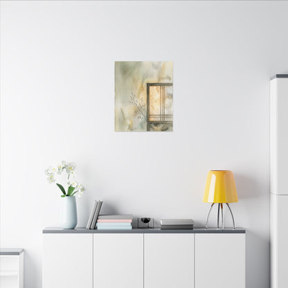 Ma Shoji Screen Canvas Art - Japandi Watercolor