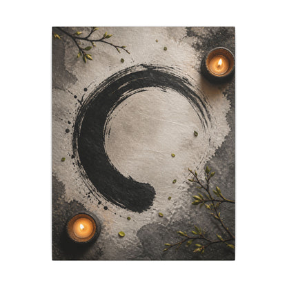 Candlelight Ink Brushstroke Canvas Art - Zen Ma