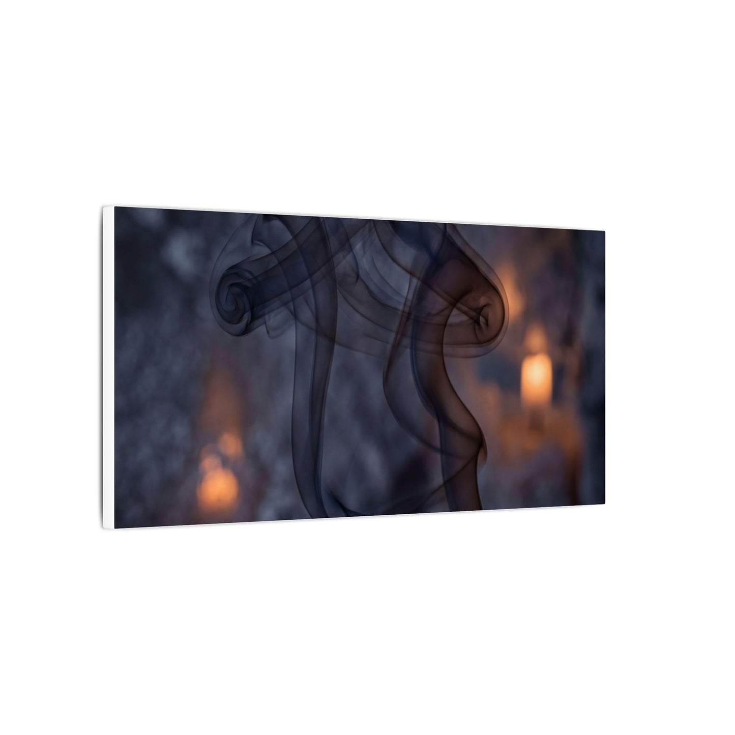 Incense Smoke Winter Canvas Art | Dark Japandi Sophisticated Design