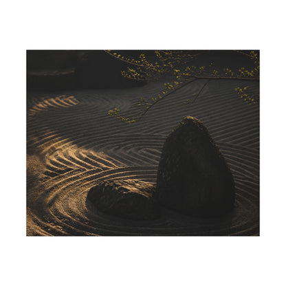 Ma Rock Garden Canvas Art - Dark Japandi Shadow Zen
