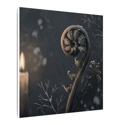 Candlelight Fern Unfurling Canvas Art - Japandi Ma