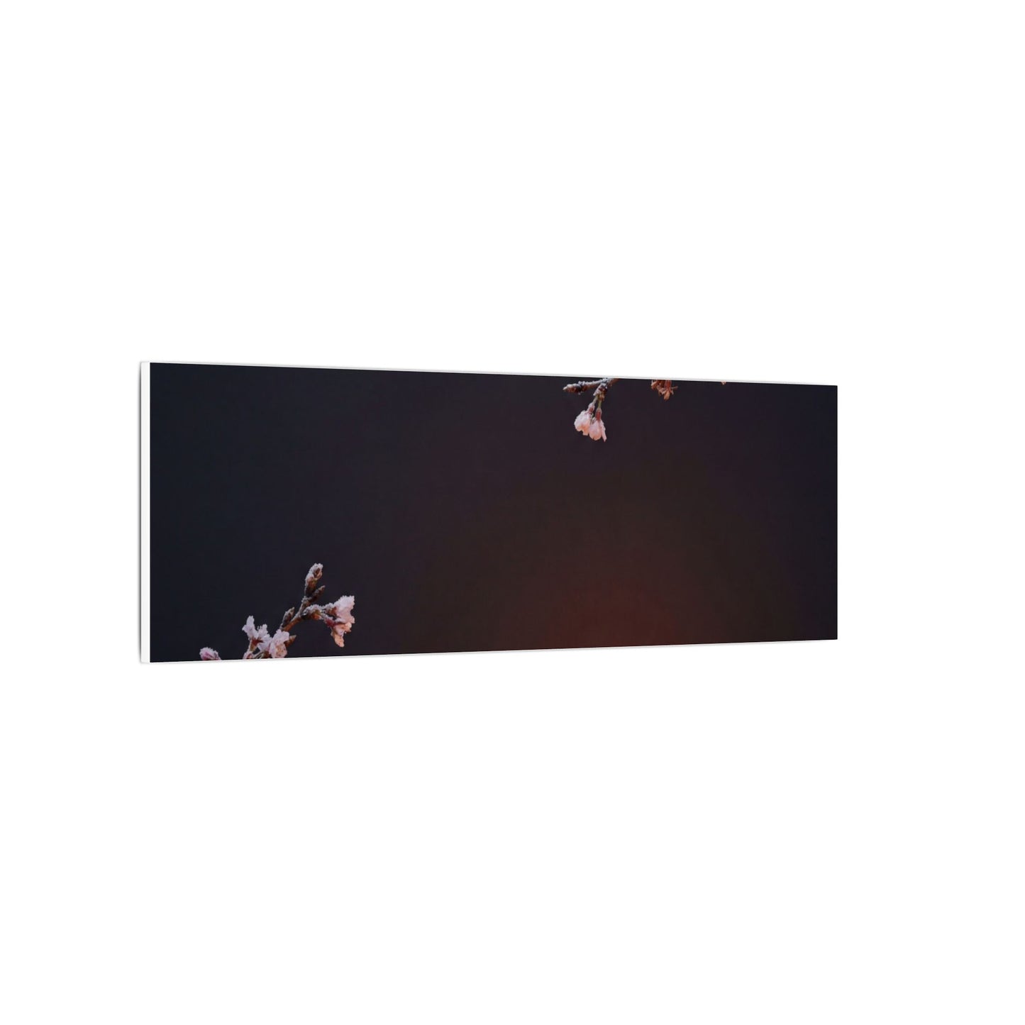 Dark Japandi Cherry Blossom in Candlelight | Moody Minimal Canvas Art