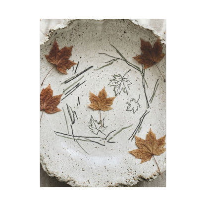 Ceramic Bowl Autumn Canvas Art | Japandi Elegant Design