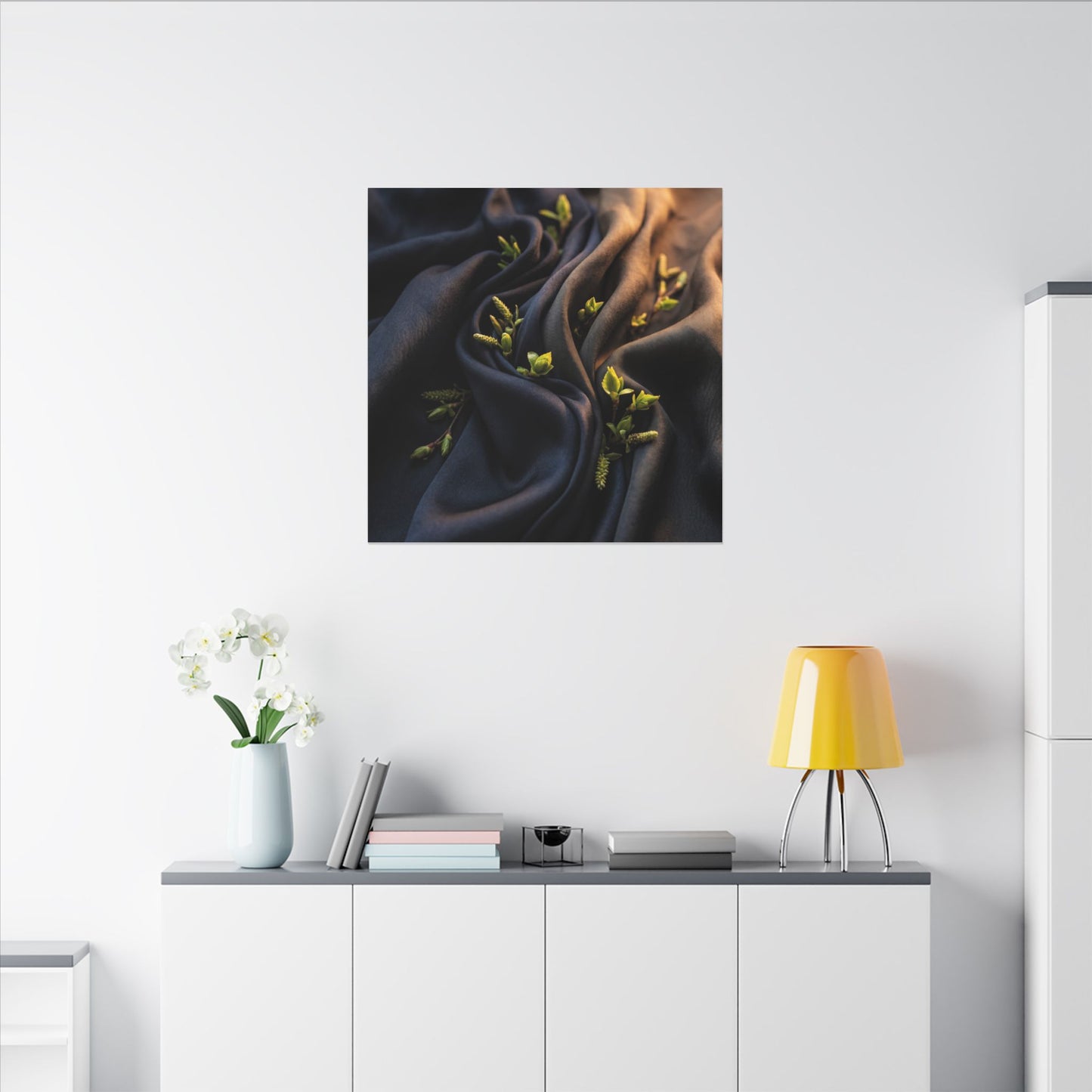 Spring Silk Drape Moody Minimal Canvas Art | Luxurious Decor