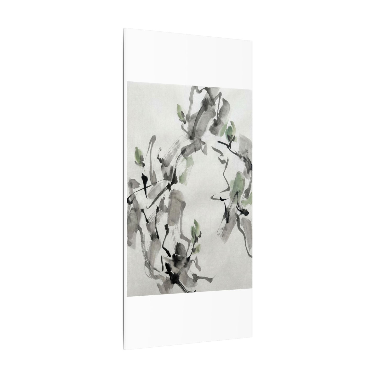 Zen Ink Brushstroke in Overcast | Sumi E Canvas Art