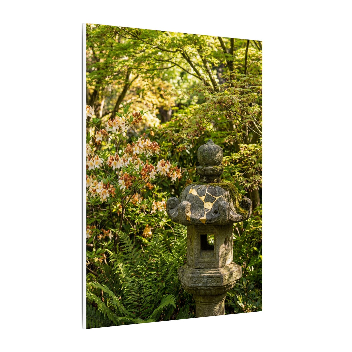 Spring Stone Lantern Gold Repair Canvas Art | Beautiful Decor