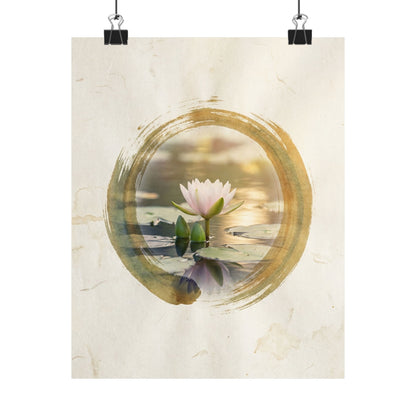 Golden Hour Lotus Flower Wall Art Print - Zen Ma