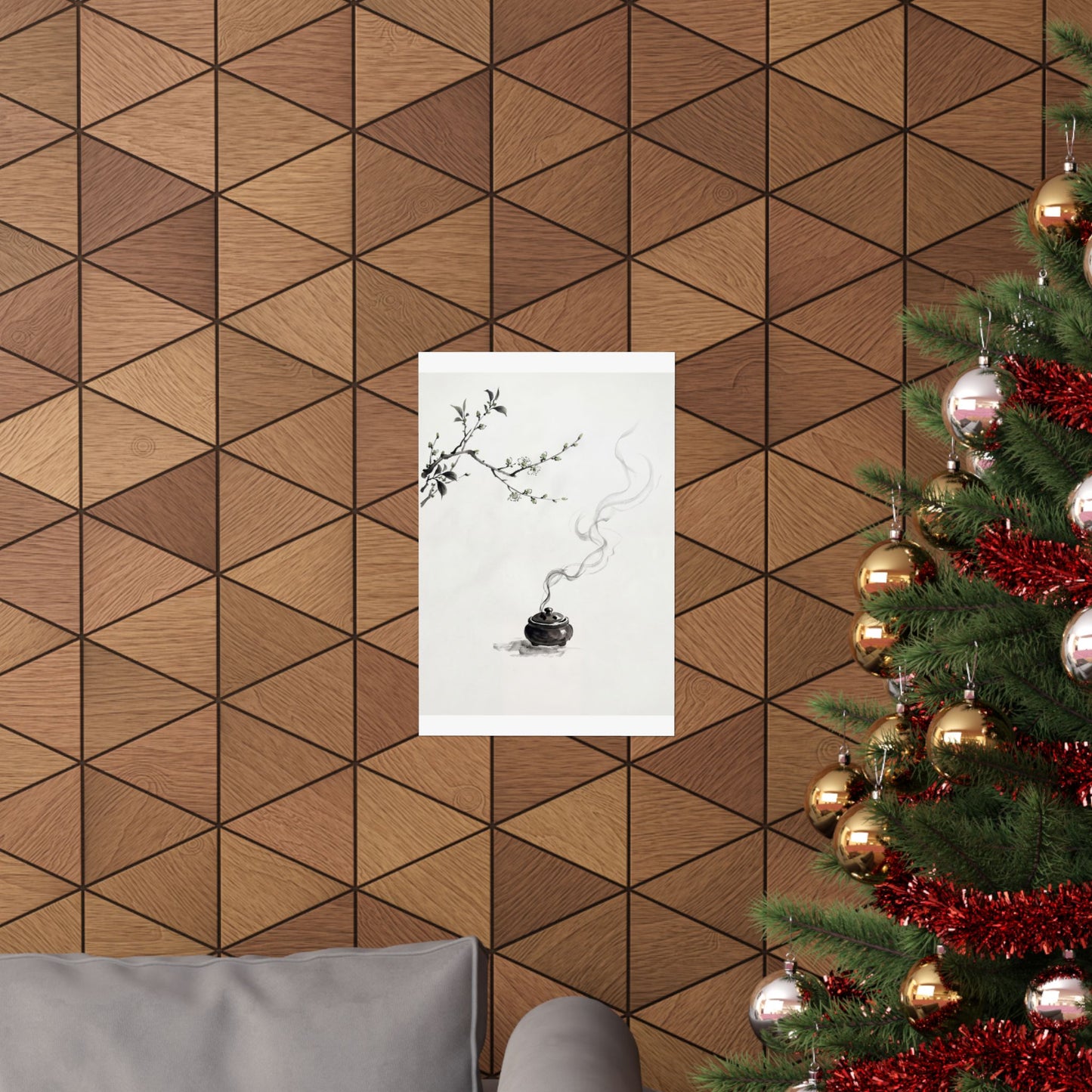 Ma Incense Smoke Wall Art Print - Zen Sumi E