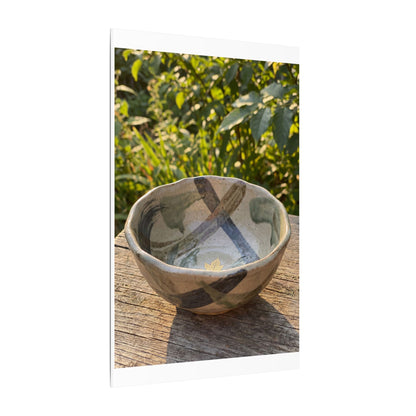 Earthy Ceramic Bowl Canvas Art - Japanese Pattern Japandi