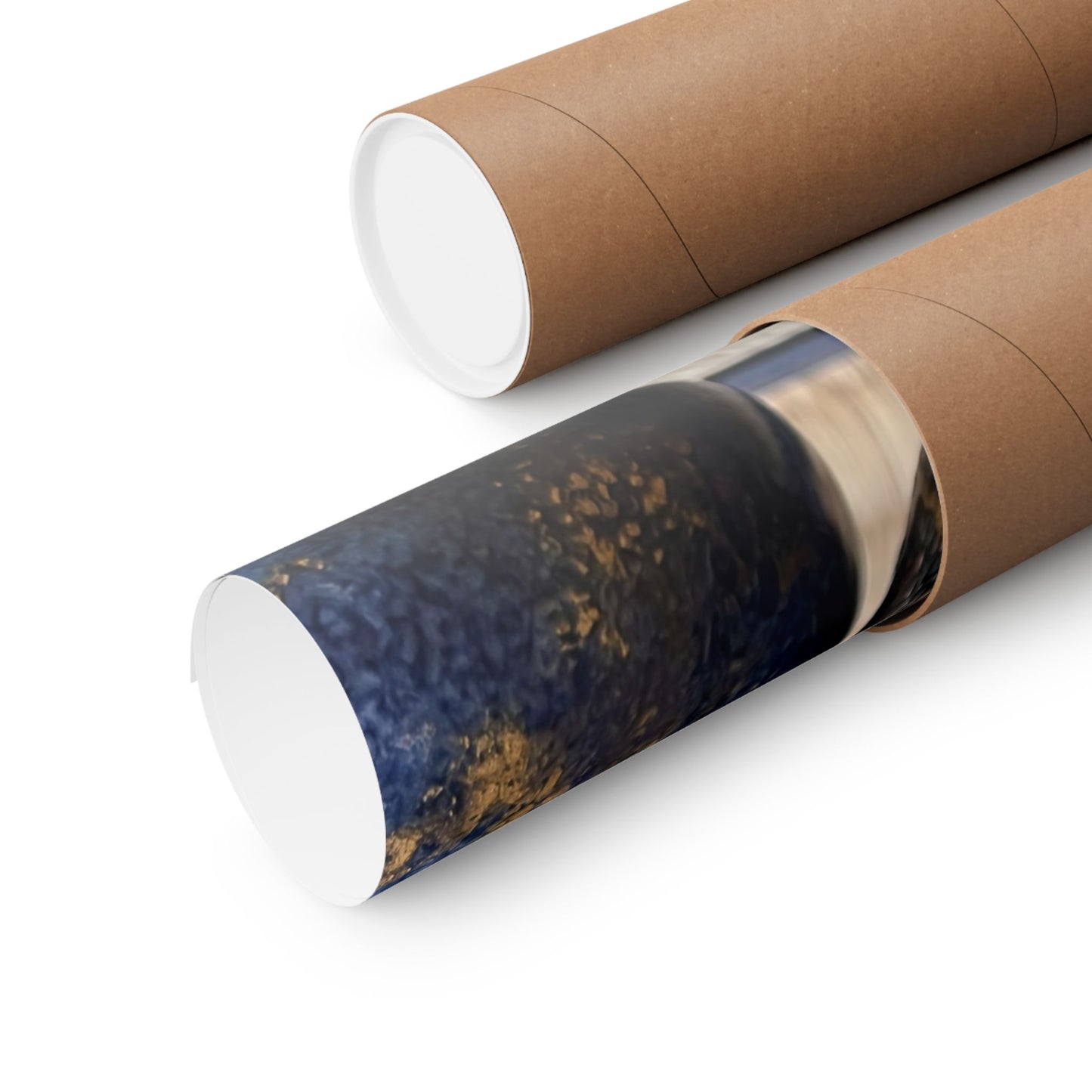 Kintsugi Tea Ceremony in Dawn | Crackle Gold Wall Art Print