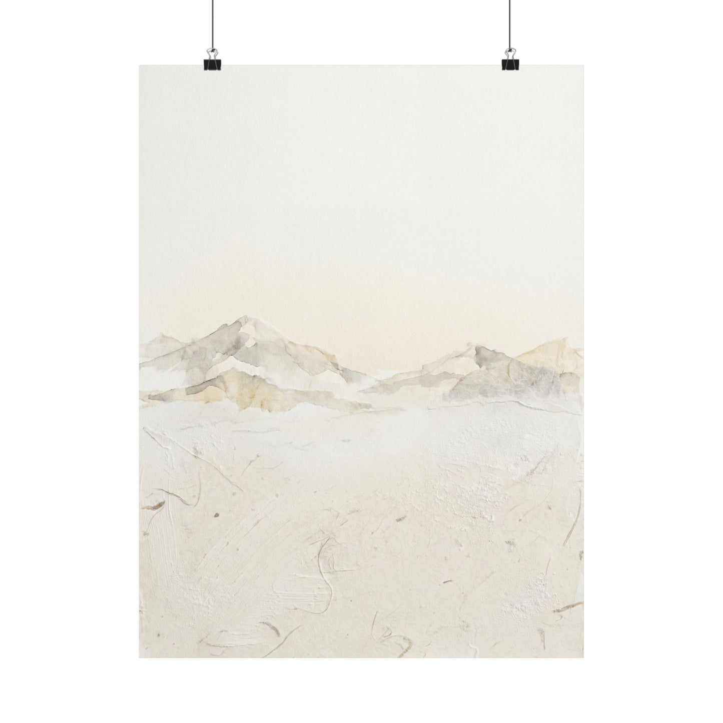 Winter Mountain Mist Texture Wall Art Print | Elegant Decor Art Print