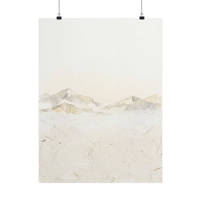 Winter Mountain Mist Texture Wall Art Print | Elegant Decor Art Print