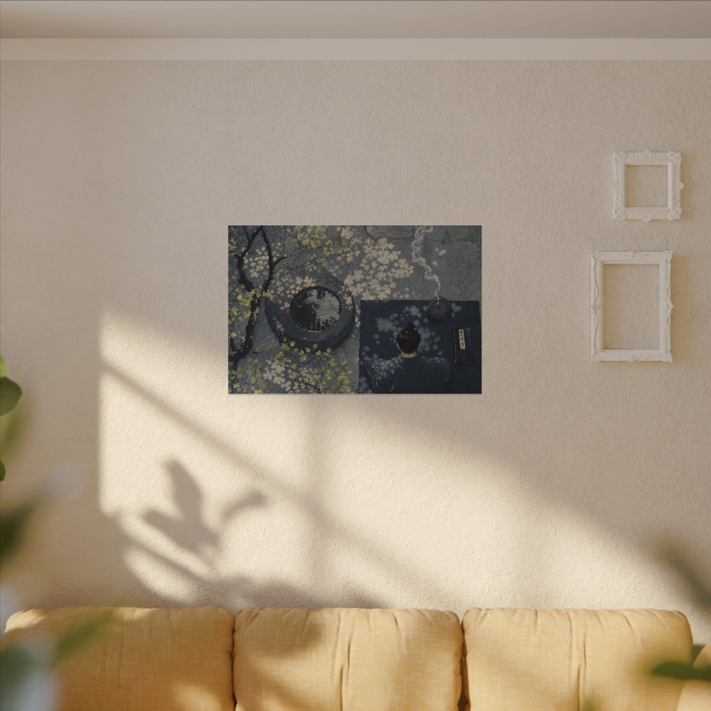 Spring Incense Smoke Ukiyo E Inspired Canvas Art | Tranquil Decor