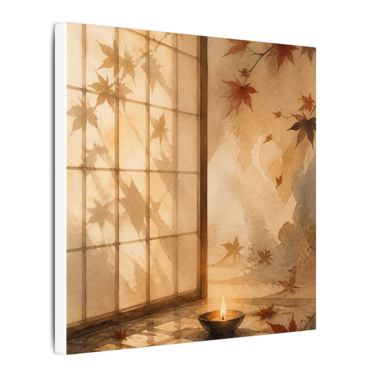 Candlelight Shoji Screen Canvas Art - Japandi Ma