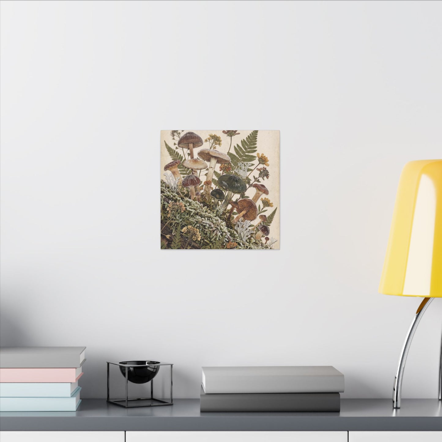 Winter Wild Mushrooms Herbarium Canvas Art | Enchanting Decor